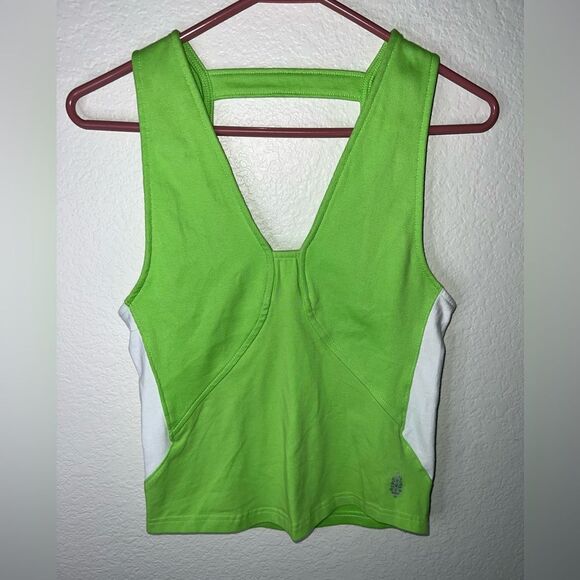 Free People Green and White Women's Top Small - Picture 1 of 4